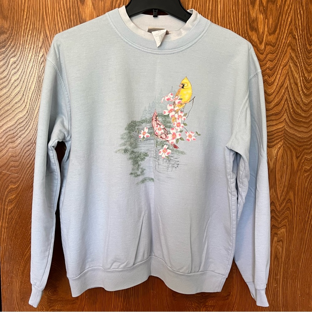 Vtg Top Stitch by Morning Sun Grandmacore Crewneck Coastal Grandma Cottage Sz PM
